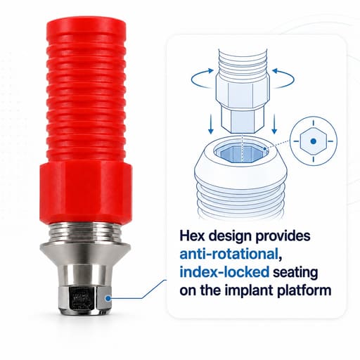 Dentaltech Straumann BLX Compatible Hex CCM Castable Abutment