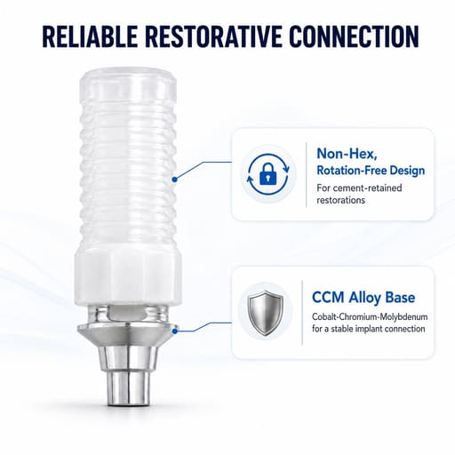 Dentaltech Straumann BLX Compatible Non-Hex CCM Castable Abutment