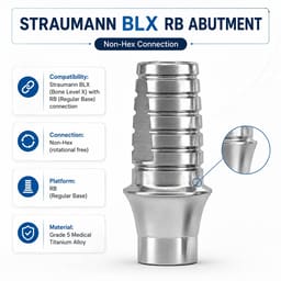 Dentaltech Straumann BLX Compatible Ti Base - RB - Non Hex - 5