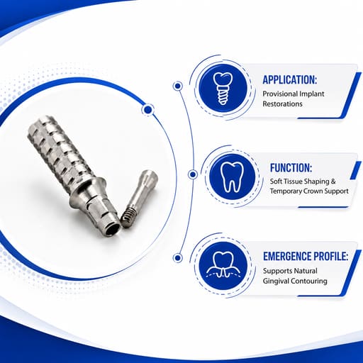 Dentaltech Temporary Abutment NC ?3.5mm - Straumann NC Implant Compatible