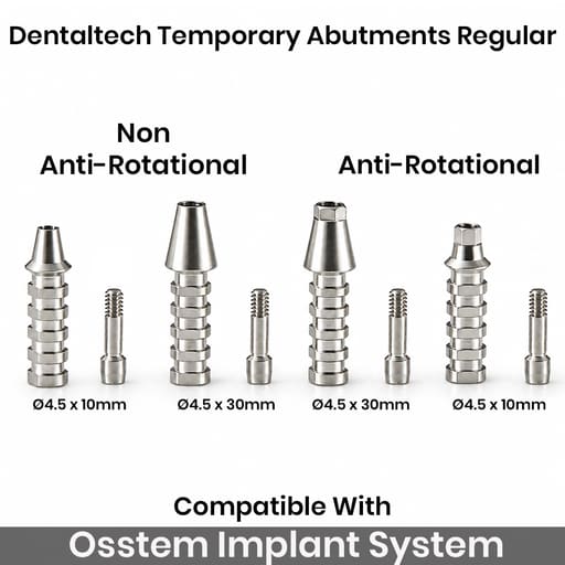 Dentaltech Temporary Abutments Regular - Osstem Implant Compatible