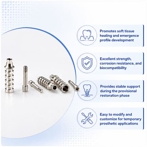 Dentaltech Temporary Abutments Regular - Osstem Implant Compatible