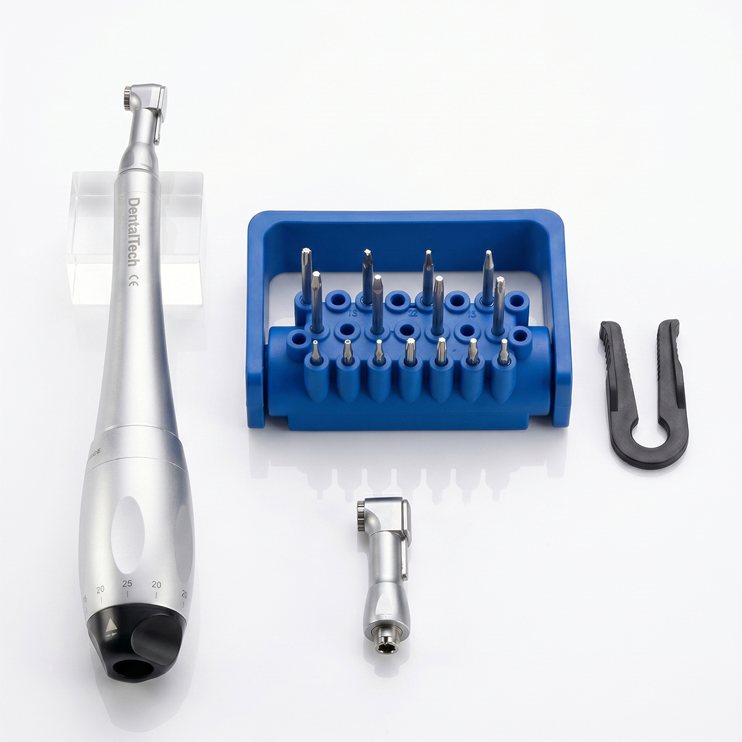 Dentaltech Torque Wrench Kit with 16 Drivers for Implant Surgery (Latch Type)