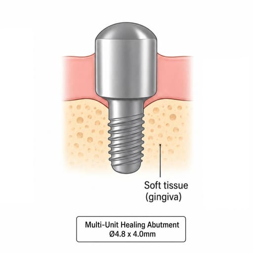 Dentaltech Universal Multi Unit Healing Abutment ∅4.8mm X 4.0mm - Osstem | Noris | Adin | Straumann | Nobel Biocare | Neodent | ICX Medentis Implant Compatible (FHBHM) (Pack of 10)