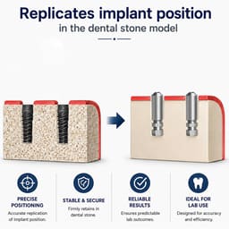Dentaltech Universal Multi Unit Lab Analog - Osstem | Noris | Adin | Straumann | Nobel Biocare | Neodent | ICX Medentis Implant Compatible (FHTDT) (Pack of 10) - 5