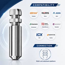 Dentaltech Universal Multi Unit Lab Analog - Osstem | Noris | Adin | Straumann | Nobel Biocare | Neodent | ICX Medentis Implant Compatible (FHTDT) (Pack of 10) - 3