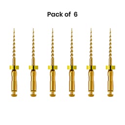 DentsMind DM-F1 NiTi Gold Rotary Files 19mm - 17/8% (Pack of 6) - 2