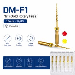 DentsMind DM-F1 NiTi Gold Rotary Files 19mm - 17/8% (Pack of 6) - 5