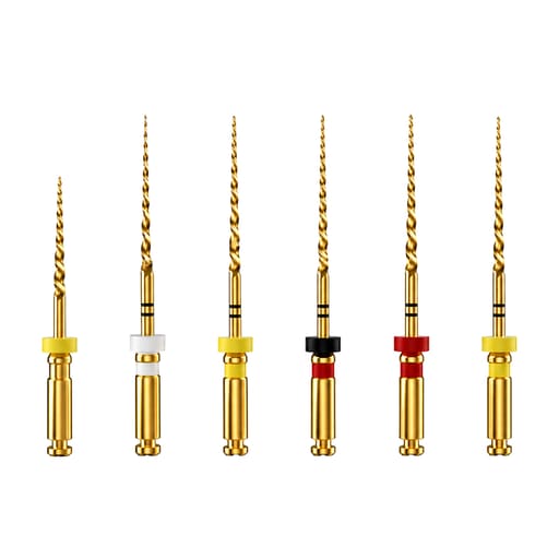 DentsMind DM-F1 NiTi Gold Rotary Files - 21mm(Pack of 6)