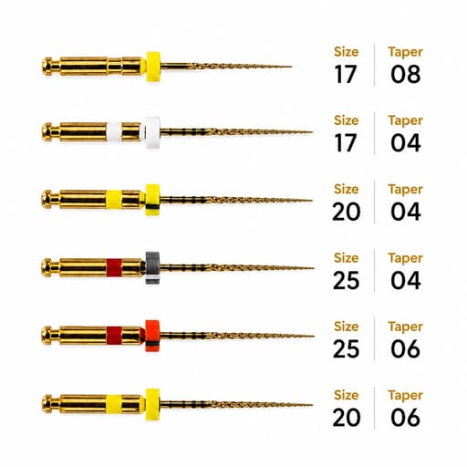 DentsMind DM-F1 NiTi Gold Rotary Files - 25mm (Pack of 6)