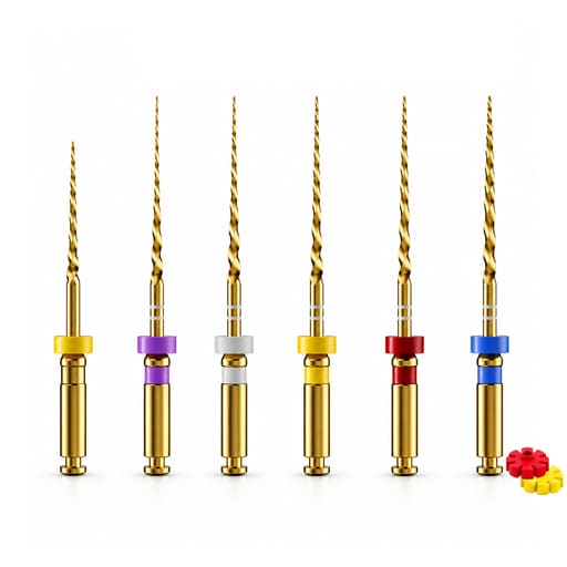 DentsMind InnoTaper NiTi Gold Rotary Files 21mm - E2 (Pack of 6)