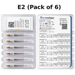 DentsMind InnoTaper NiTi Gold Rotary Files 25mm - E2 (Pack of 6)
