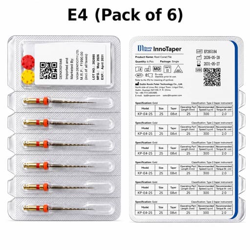 DentsMind InnoTaper NiTi Gold Rotary files - 25mm (Pack of 6)