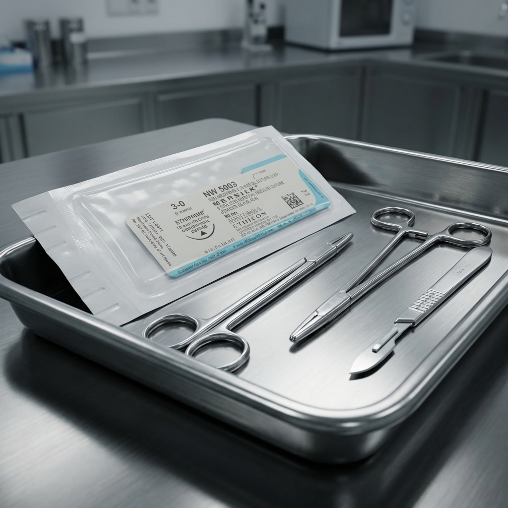 Ethicon Mersilk #3-0 Black Braided Suture1 - 90Cm (NW 5003) Pack of 11