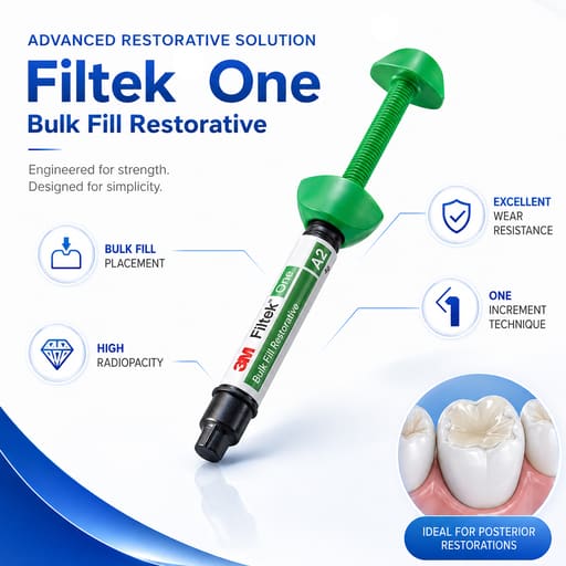 3M ESPE Filtek One Bulk Fill Restorative Syringe Shade A2 (Pack of 1)