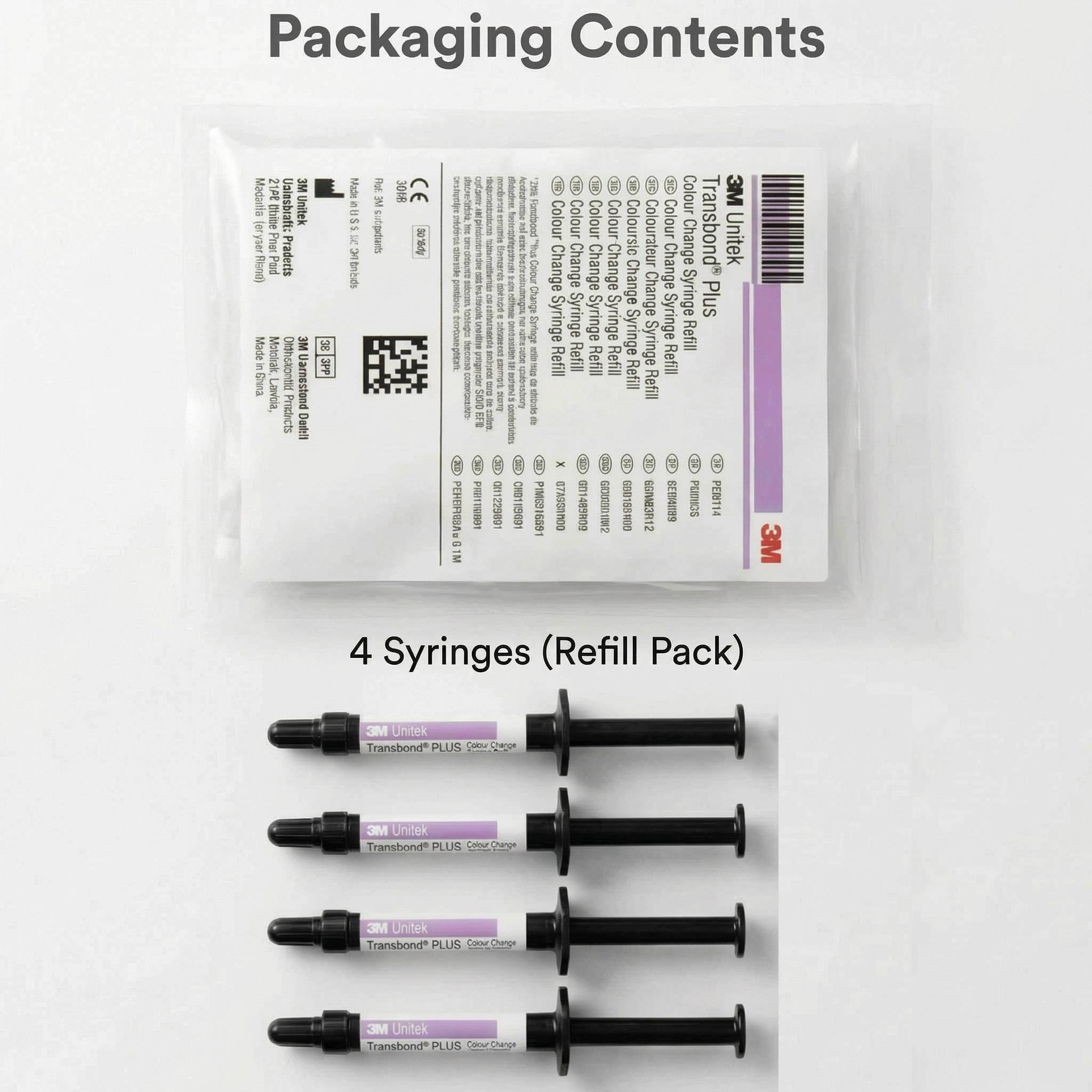 3M Unitek Transbond Plus Colour Change Syringe Refill (Pack of 4)