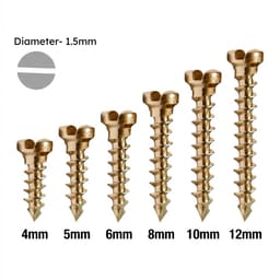 SK Surgicals SS Single Slot Screws - 1.5mm (Pack of 5) - 2