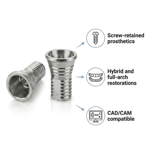 Dentaltech Universal MultiUnit Ti Base - Osstem | Noris | Nobel | Straumann Compatible
