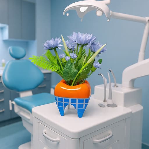 iDENTical Happy Molar Flower Pots With Artificial Daisies