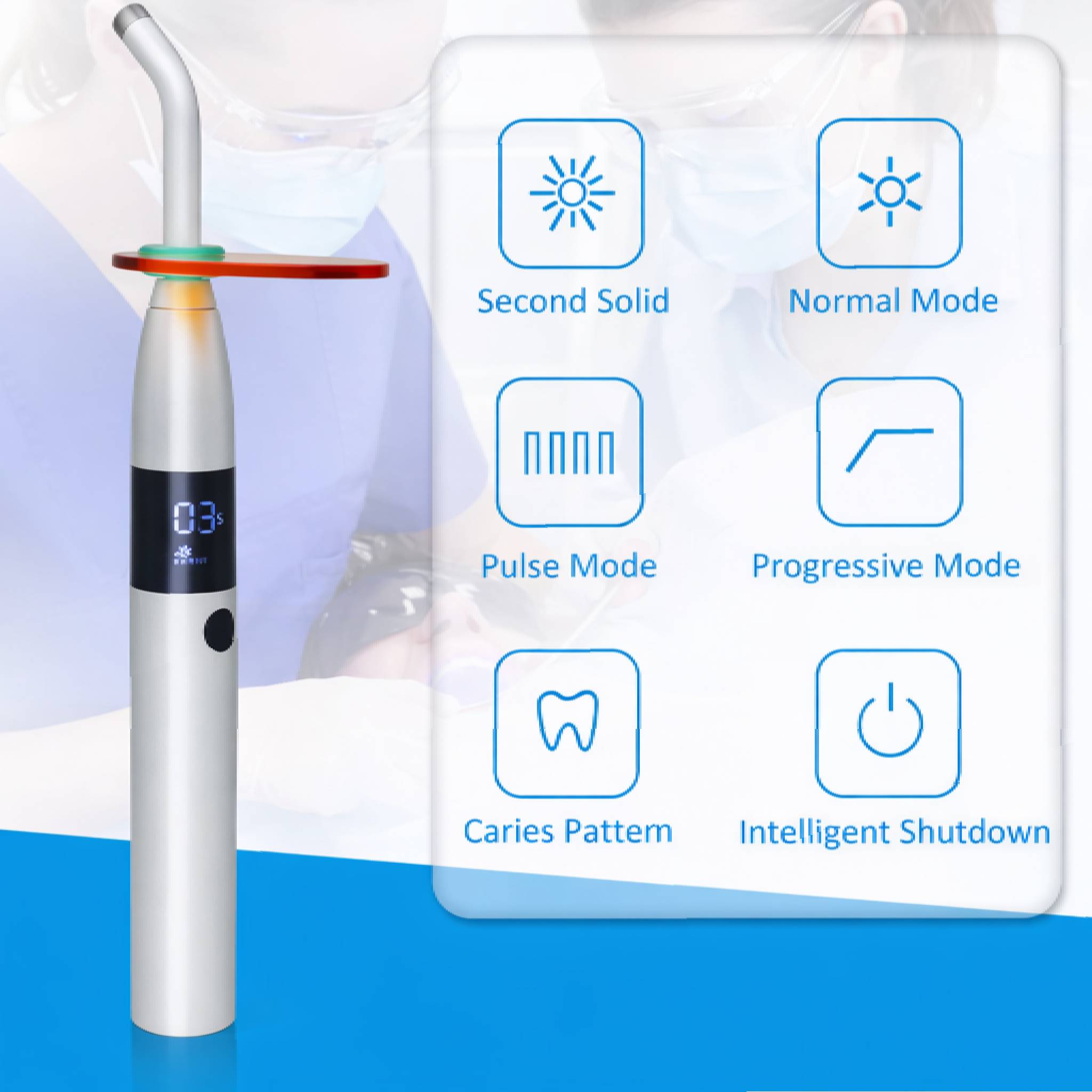 Dental 1 Second LED Light Cure Unit With Caries Detection (BG150)