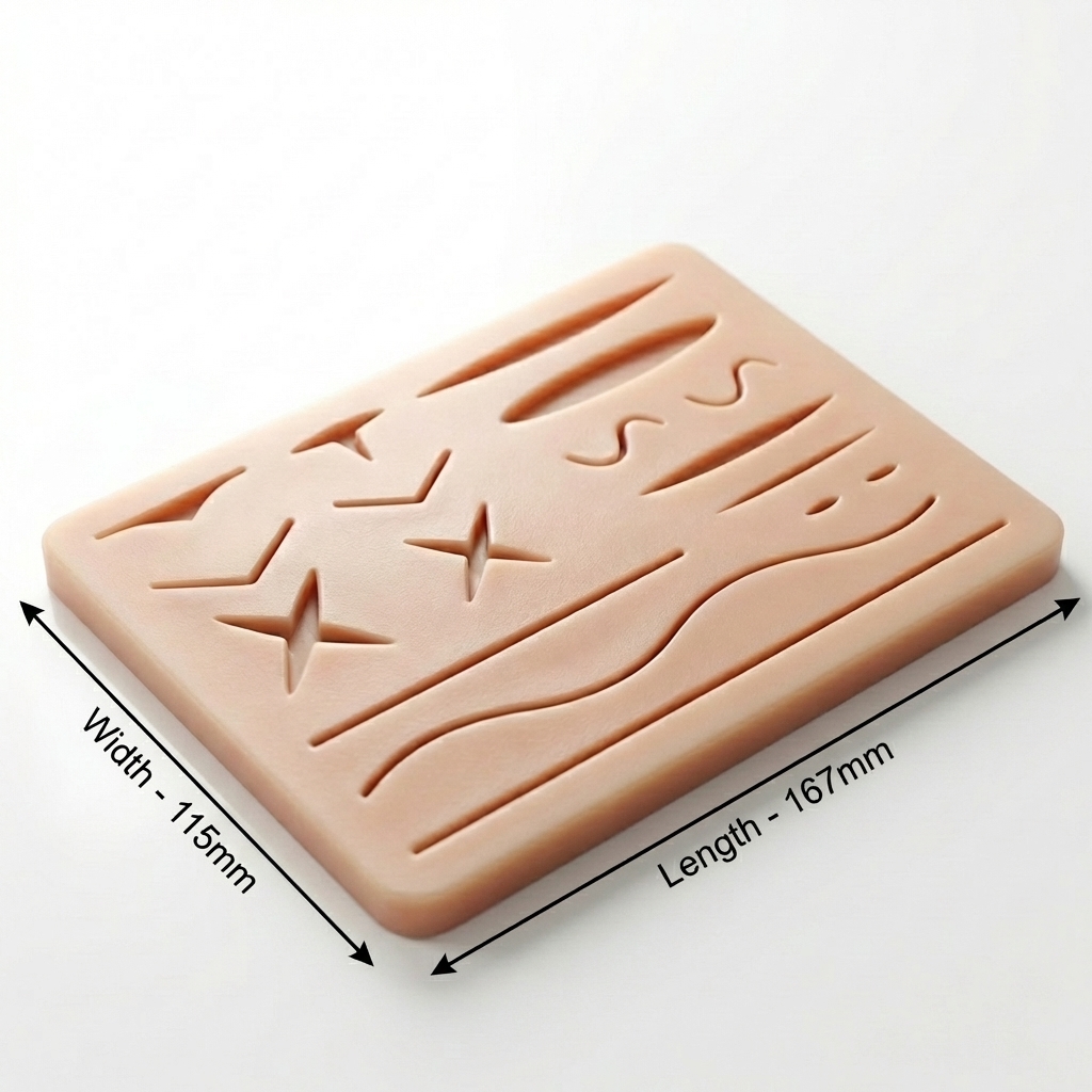 iDENTical Silicone Suture Practice Pad with 19 Pre-cuts- Type D