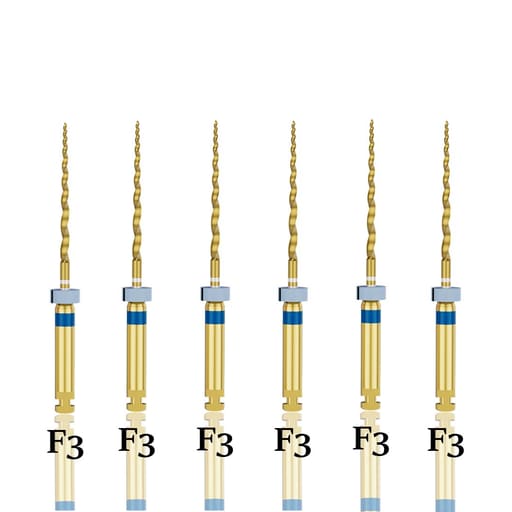 Endo Excellence Nano Gold Rotary Files -21mm F3 (Pack of 6)