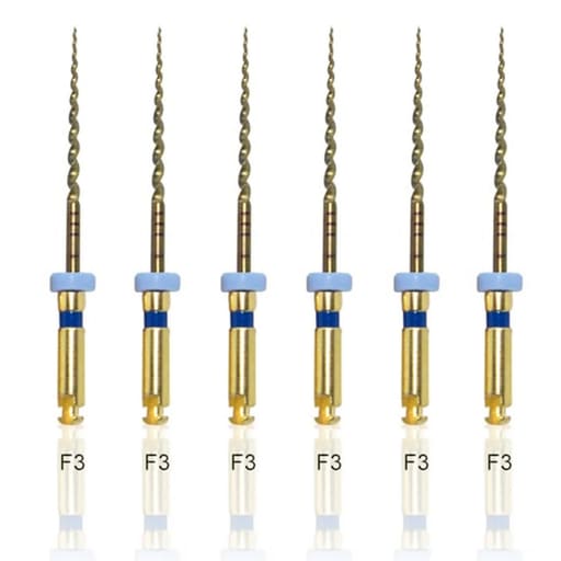 Endo Excellence Nano Gold Rotary Files -25mm F3 (Pack of 6)