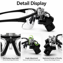 EndoKing Dental Surgical Loupes 4-6X Adjustable Magnification with LED Headlight - 14