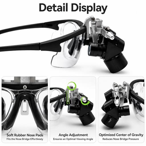 EndoKing Dental Surgical Loupes 4-6X Adjustable Magnification with LED Headlight