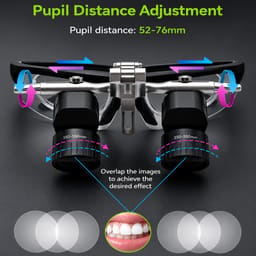 EndoKing Dental Surgical Loupes 4-6X Adjustable Magnification with LED Headlight - 16