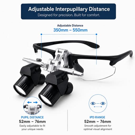 EndoKing Dental Surgical Loupes 4-6X Adjustable Magnification with LED Headlight