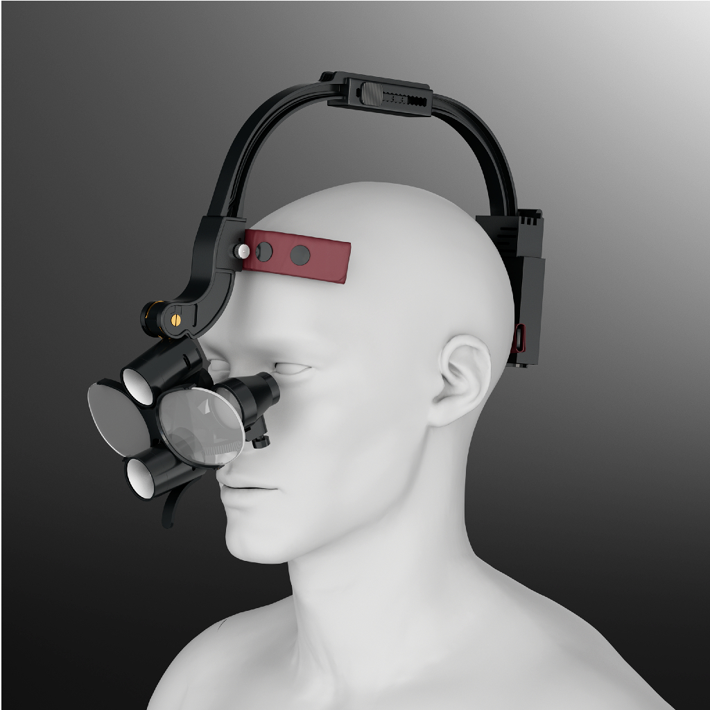 EndoKing Head-Mounted Interchangeable Surgical Loupes (2.5x, 3.5x, 6x) With LED and Magnifying Glasses (1.5x, 2x, 2.5x, 3x)
