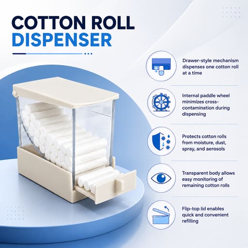 ET Dental Cotton Roll Dispenser - Drawer Type