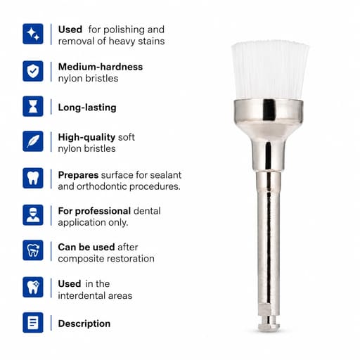 ET Dental Prophy Polishing Brushes | Cup Type | White | Pack Of 100