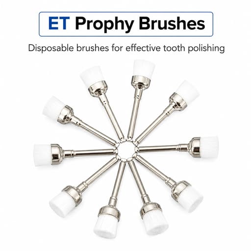 ET Dental Prophy Polishing Brushes | Cup Type | White | Pack Of 100