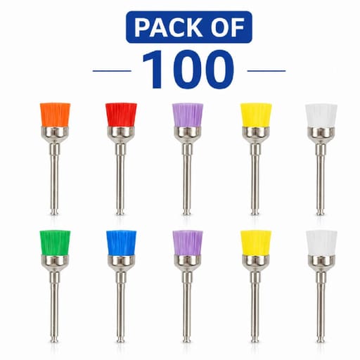 ET Dental Prophy Polishing Brushes | Cup Type | Multicolor | Pack of 100