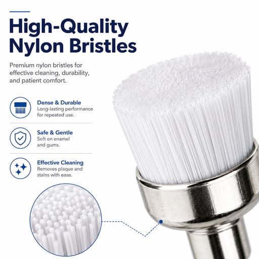 ET Dental Prophy Polishing Brushes | Flat Type | White | Pack of 100