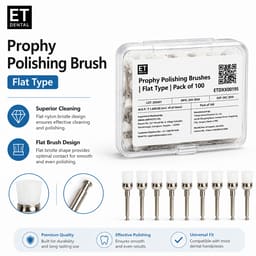 ET Dental Prophy Polishing Brushes | Flat Type | White | Pack of 100 - 7