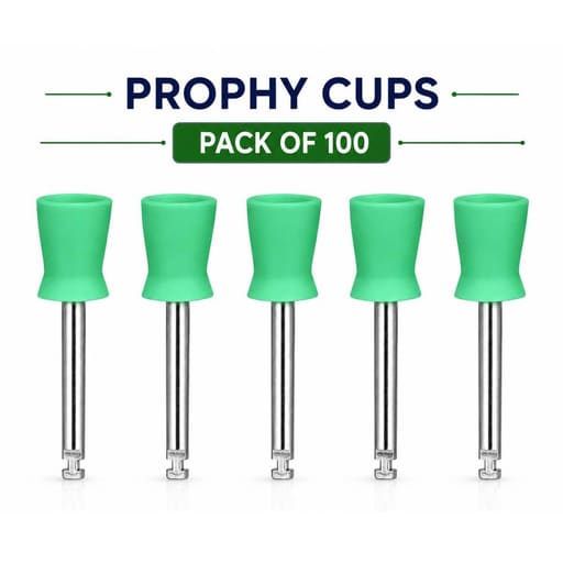 ET Dental Prophy Polishing Cups | Latch Type | Green | Pack of 100