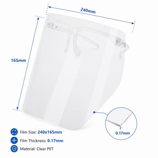 ET Dental Protective Shield with Frame (Pack of 10 Shields)