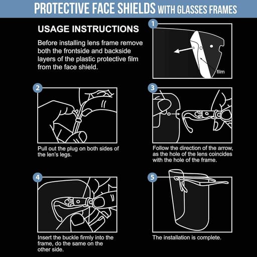 ET Dental Protective Shield with Frame (Pack of 10 Shields)