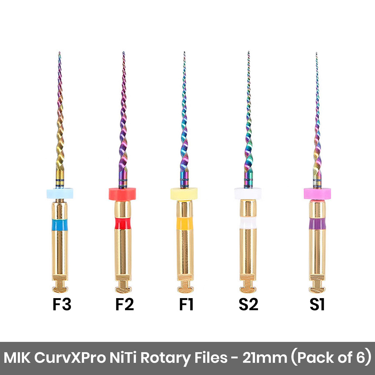MIK CurvXPro NiTi Rotary Files - 21mm (Pack of 6)