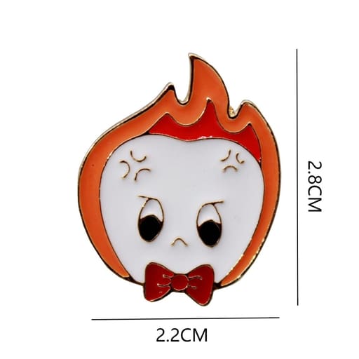 iDENTical Tooth With Flame Hair & Bow Tie Shape Brooch Pack of 1 (ZYR-7375)