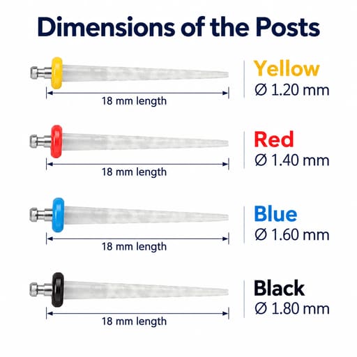 Fiber Post With 4 Drills ( Pack of 20 Posts )