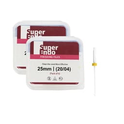 SuperEndo Finishing Files 20/04 - 25mm (Pack of 6) 