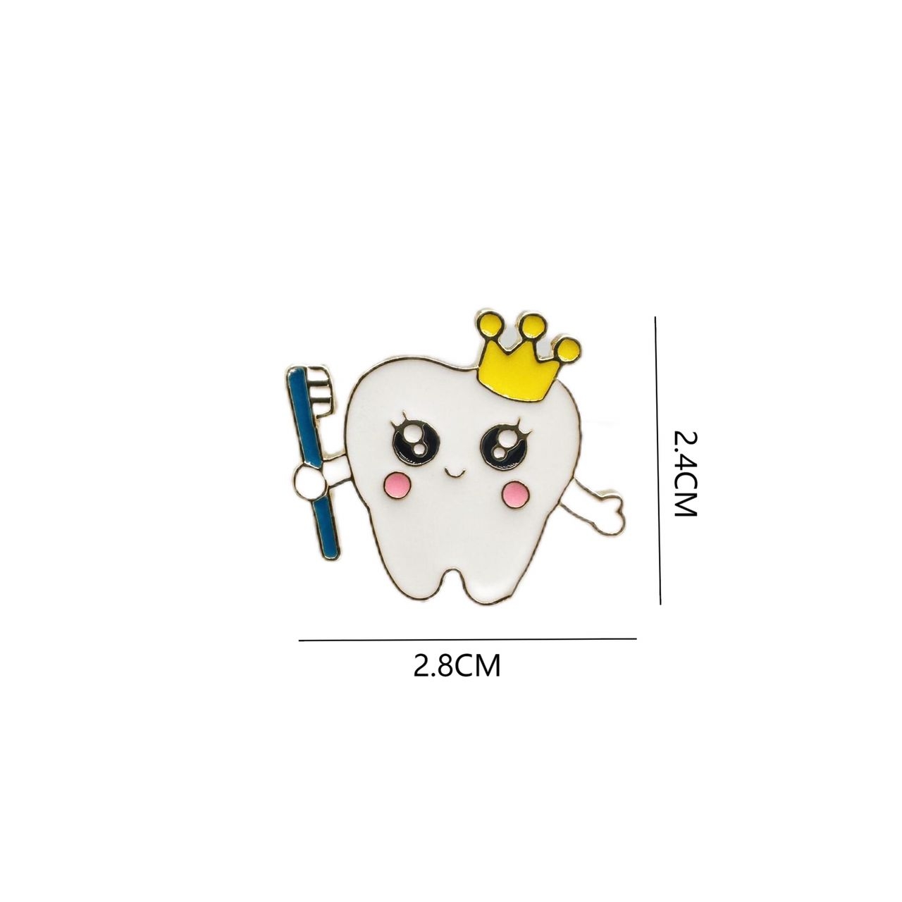 iDENTical Tooth With Crown & Toothbrush Shape Brooch � Pack Of 1 (ZYR-7378)