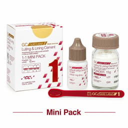 GC Gold Label 1 Luting & Lining Glass Ionomer Cement - Mini Pack (15g Powder + 10g Liquid)