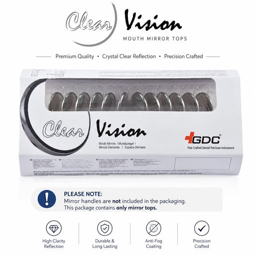 GDC Mouth Mirror Tops Magnified Pack Of 12 - 4 (Mmtm4)