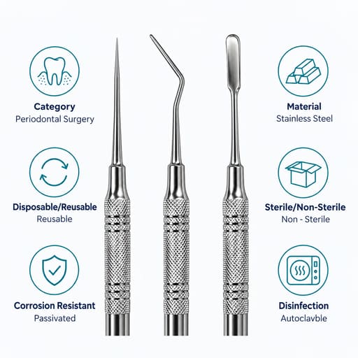 GDC Periotome Set Of 3 Solid Handle 5mm (Pts3)
