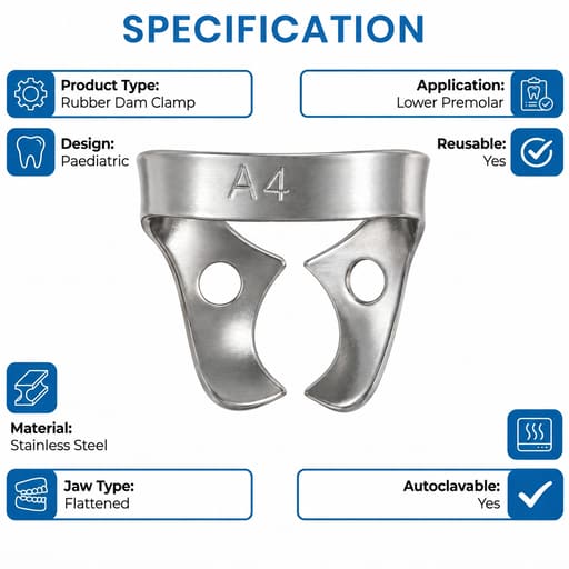 GDC Rubber Dam Clamp Paedo A4 (Rdca4)